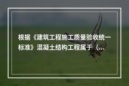 根据《建筑工程施工质量验收统一标准》混凝土结构工程属于（　）