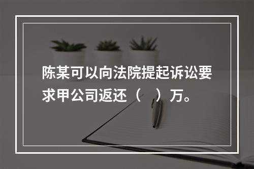 陈某可以向法院提起诉讼要求甲公司返还（　）万。