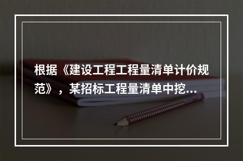 根据《建设工程工程量清单计价规范》，某招标工程量清单中挖沟槽