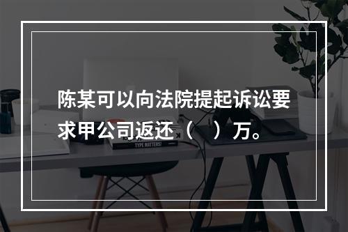 陈某可以向法院提起诉讼要求甲公司返还（　）万。