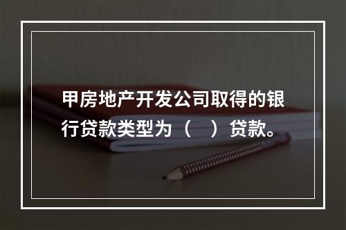 甲房地产开发公司取得的银行贷款类型为（　）贷款。