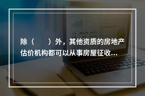 除（　　）外，其他资质的房地产估价机构都可以从事房屋征收评