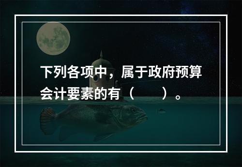 下列各项中，属于政府预算会计要素的有（　　）。