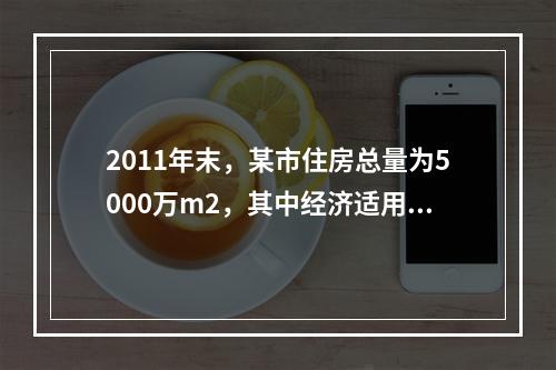 2011年末，某市住房总量为5000万m2，其中经济适用住