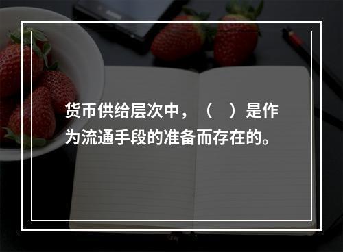 货币供给层次中，（　）是作为流通手段的准备而存在的。