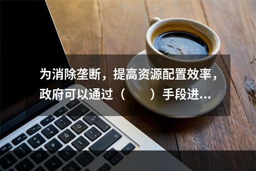 为消除垄断，提高资源配置效率，政府可以通过（　　）手段进行