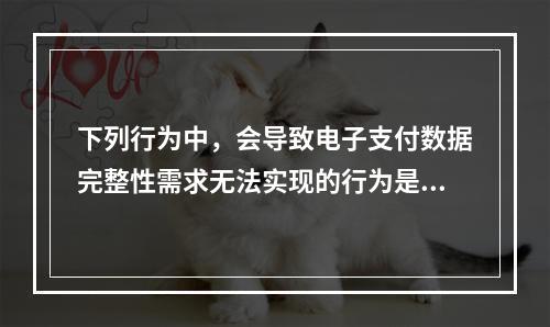 下列行为中，会导致电子支付数据完整性需求无法实现的行为是（