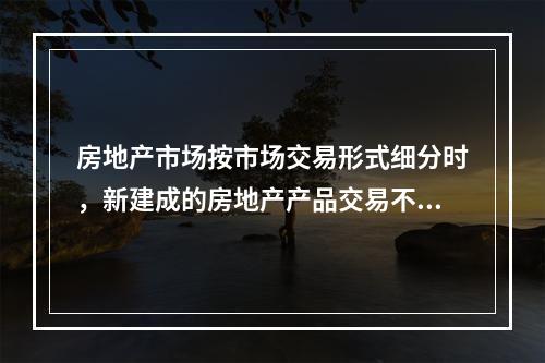 房地产市场按市场交易形式细分时，新建成的房地产产品交易不包括