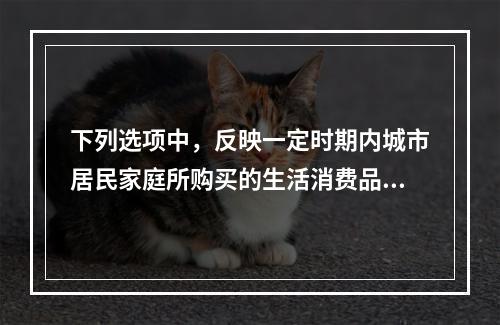 下列选项中，反映一定时期内城市居民家庭所购买的生活消费品价格