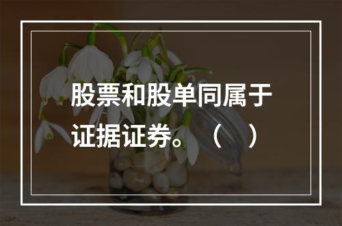 股票和股单同属于证据证券。（　）