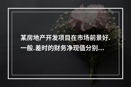 某房地产开发项目在市场前景好.一般.差时的财务净现值分别为6