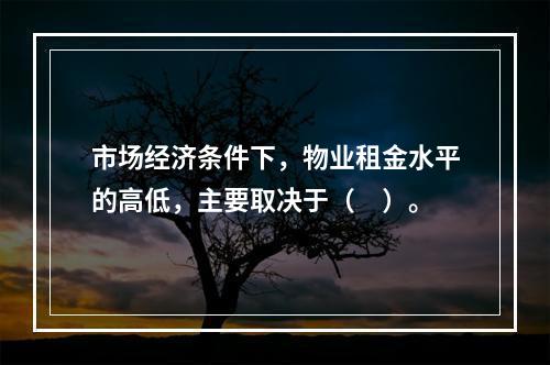 市场经济条件下，物业租金水平的高低，主要取决于（　）。