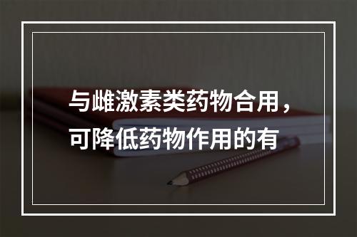 与雌激素类药物合用，可降低药物作用的有