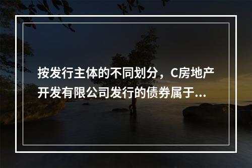 按发行主体的不同划分，C房地产开发有限公司发行的债券属于（　