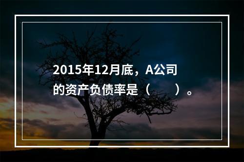 2015年12月底，A公司的资产负债率是（　　）。