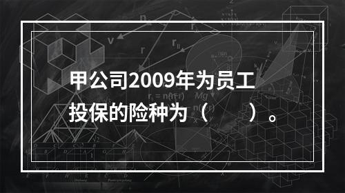 甲公司2009年为员工投保的险种为（　　）。