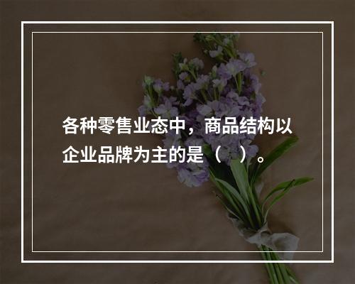 各种零售业态中，商品结构以企业品牌为主的是（　）。