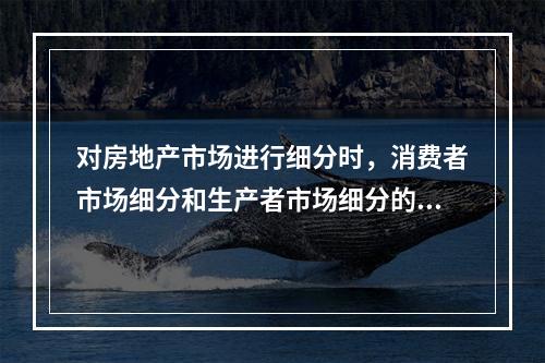 对房地产市场进行细分时，消费者市场细分和生产者市场细分的标准