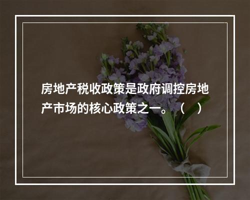 房地产税收政策是政府调控房地产市场的核心政策之一。（　）