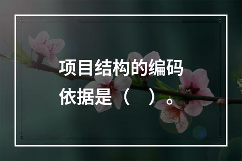 项目结构的编码依据是（　）。