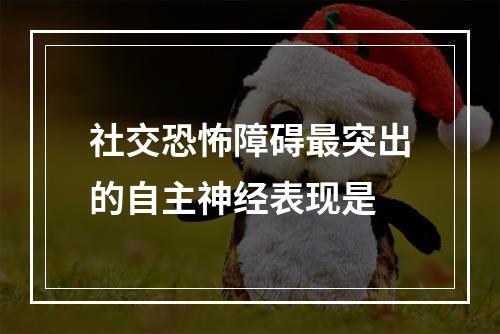 社交恐怖障碍最突出的自主神经表现是