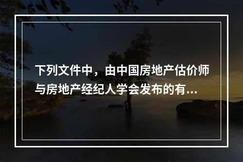 下列文件中，由中国房地产估价师与房地产经纪人学会发布的有（