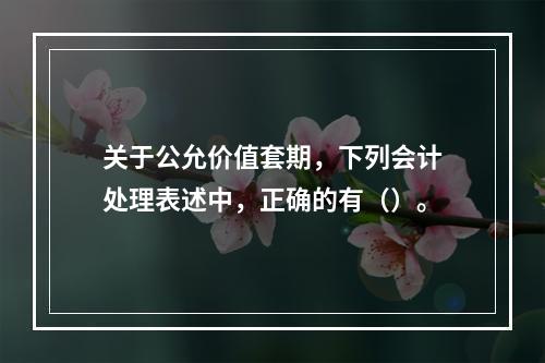 关于公允价值套期，下列会计处理表述中，正确的有（）。