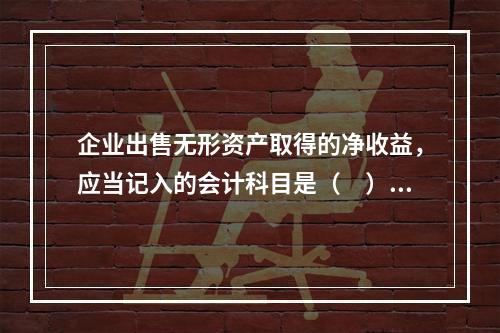 企业出售无形资产取得的净收益，应当记入的会计科目是（　）。