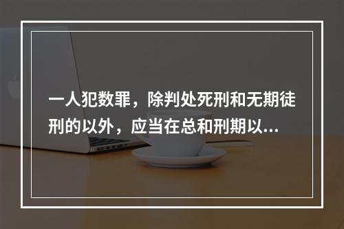 一人犯数罪，除判处死刑和无期徒刑的以外，应当在总和刑期以下、