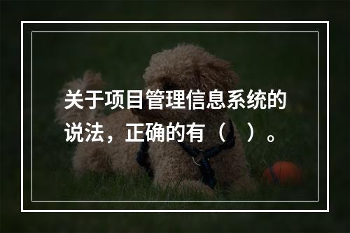 关于项目管理信息系统的说法，正确的有（　）。