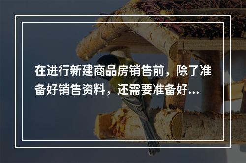 在进行新建商品房销售前，除了准备好销售资料，还需要准备好正式