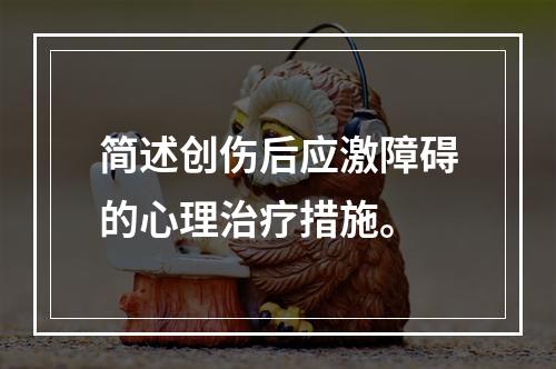 简述创伤后应激障碍的心理治疗措施。