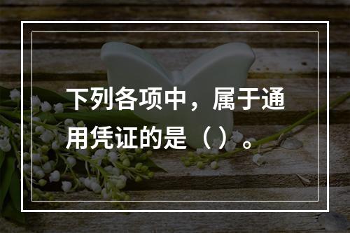 下列各项中，属于通用凭证的是（ ）。