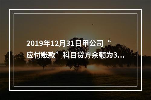 2019年12月31日甲公司“应付账款”科目贷方余额为300