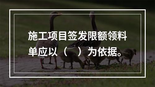 施工项目签发限额领料单应以（　）为依据。