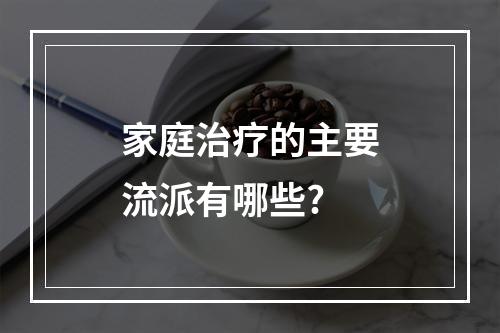 家庭治疗的主要流派有哪些?