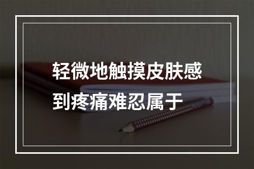 轻微地触摸皮肤感到疼痛难忍属于