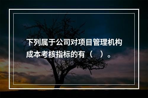 下列属于公司对项目管理机构成本考核指标的有（　）。