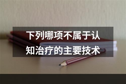 下列哪项不属于认知治疗的主要技术