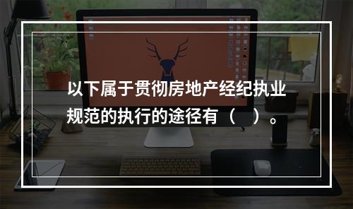 以下属于贯彻房地产经纪执业规范的执行的途径有（　）。