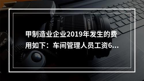 甲制造业企业2019年发生的费用如下：车间管理人员工资60万