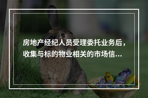 房地产经纪人员受理委托业务后，收集与标的物业相关的市场信息