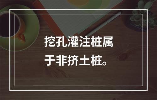 挖孔灌注桩属于非挤土桩。