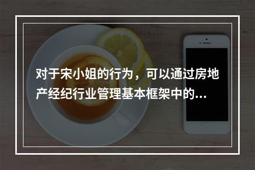 对于宋小姐的行为，可以通过房地产经纪行业管理基本框架中的（　