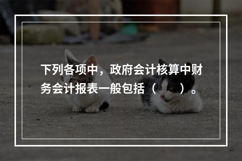 下列各项中，政府会计核算中财务会计报表一般包括（　　）。