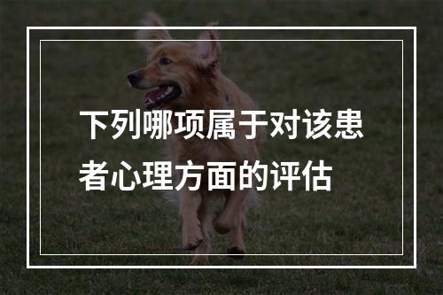 下列哪项属于对该患者心理方面的评估