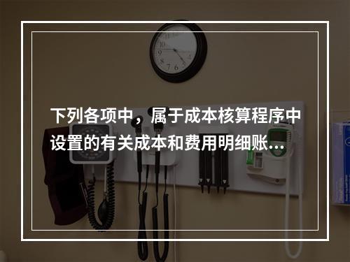 下列各项中，属于成本核算程序中设置的有关成本和费用明细账的有