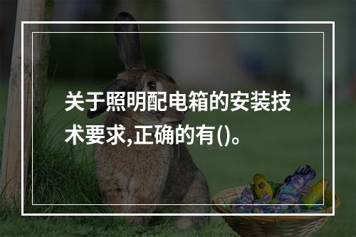 关于照明配电箱的安装技术要求,正确的有()。