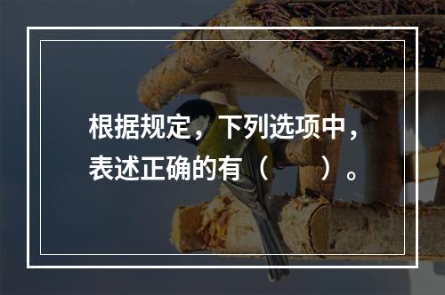 根据规定，下列选项中，表述正确的有（　　）。