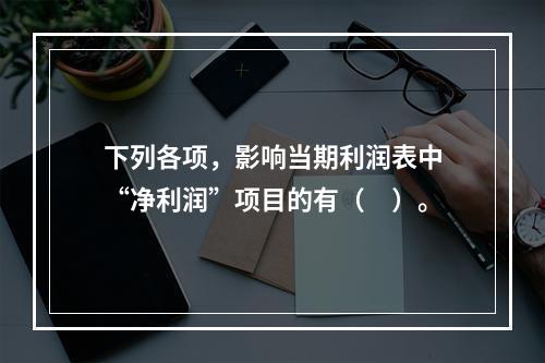 下列各项，影响当期利润表中“净利润”项目的有（　）。